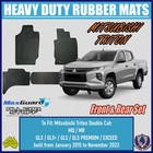 Front & Rear Rubber Floor Mats for Mitsubishi Triton MQ/MR: 01/2015 to 12/2023