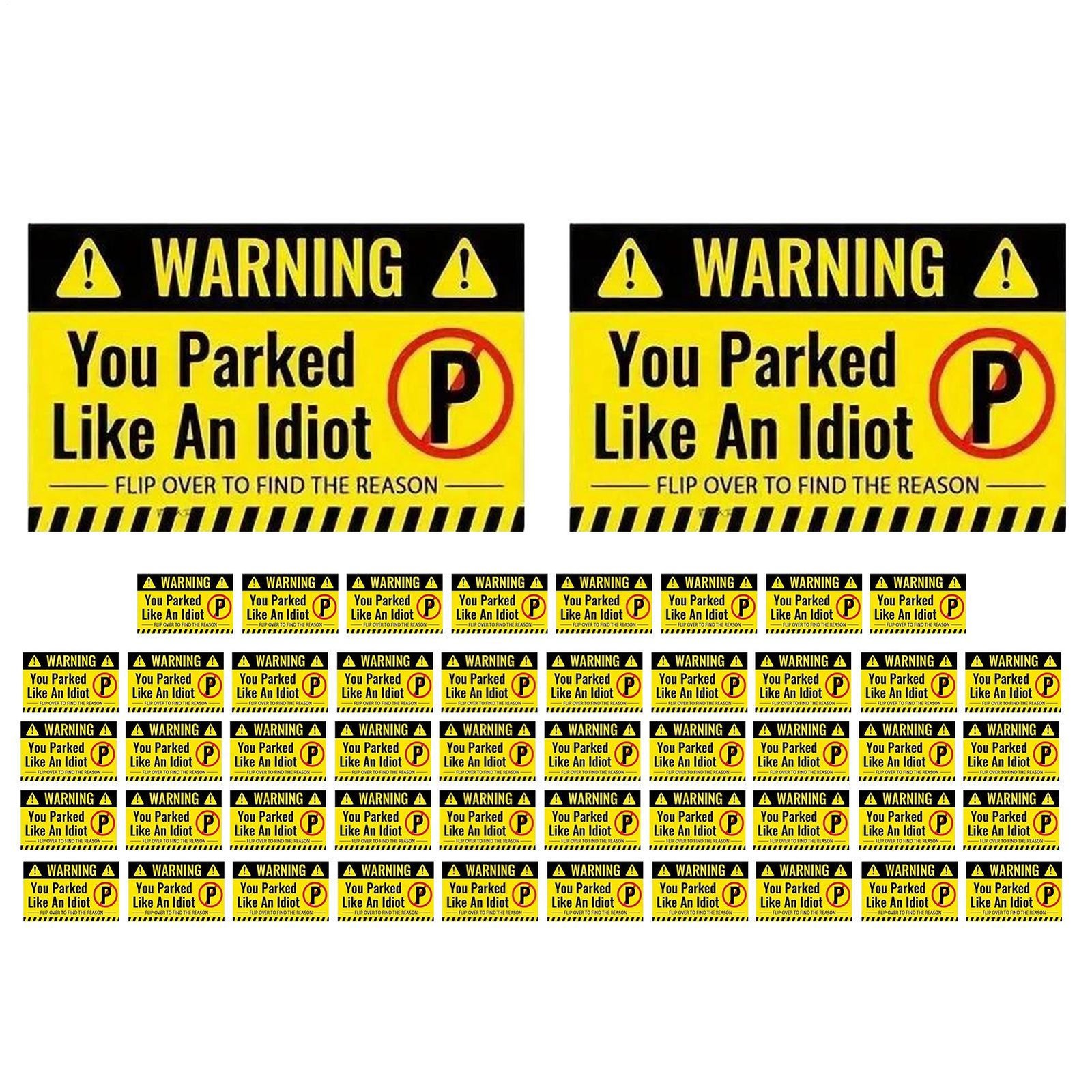 100pcs Bad Parking Cards You Parked Like An Idiot 3.5