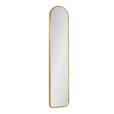 Caskill Slim Panel Wall Mirror; 8 x 38; Gold; Glam Tall Arch Mirror Wall Deco...