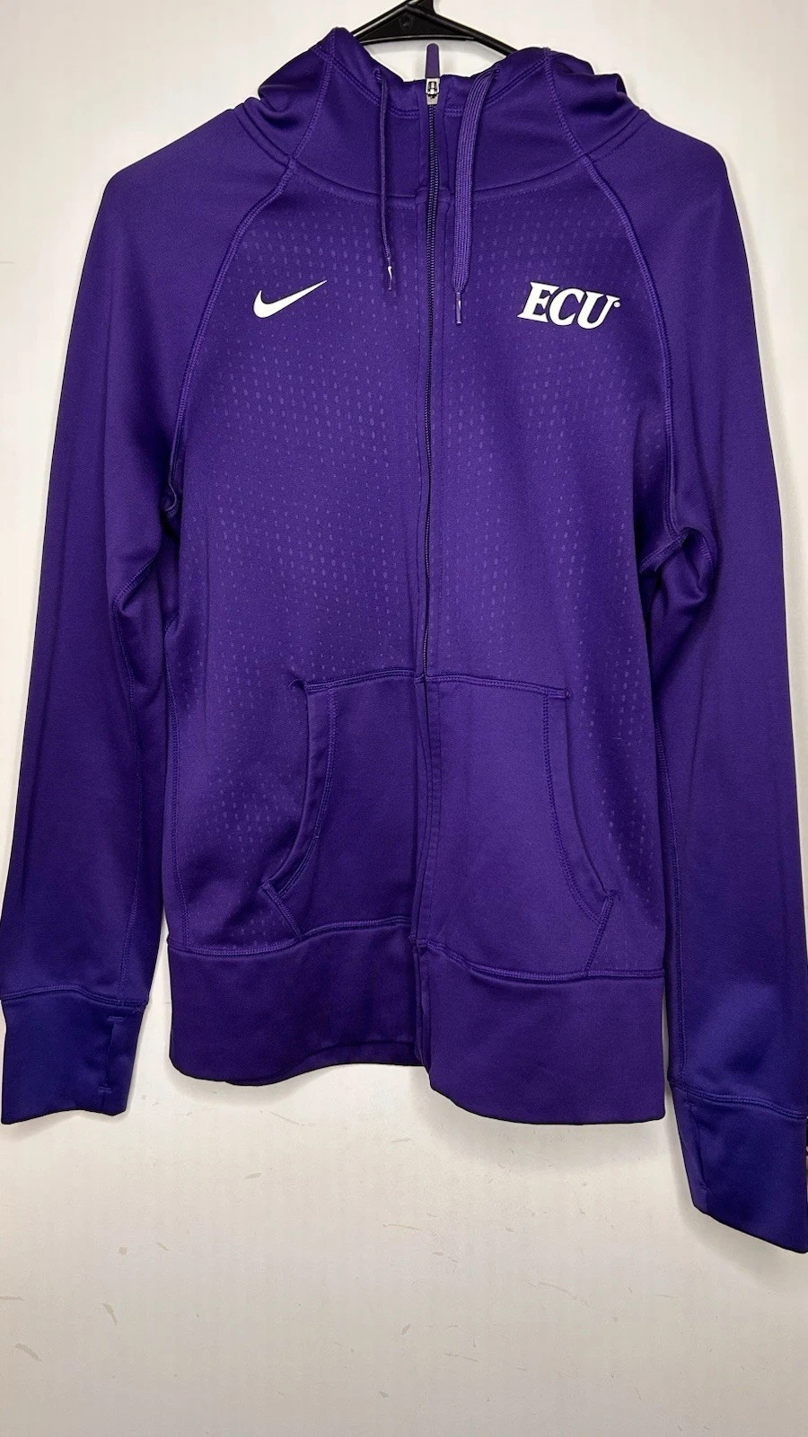 Nike Hoodie Mens Medium Purple Full Zip Fleece Therma-Fit Sweatshirt Athletic