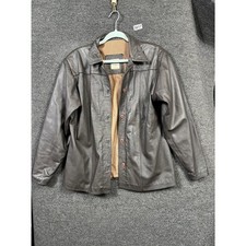 Chaqueta de cuero Ruffo para mujer mediana de cuero genuino con botones
