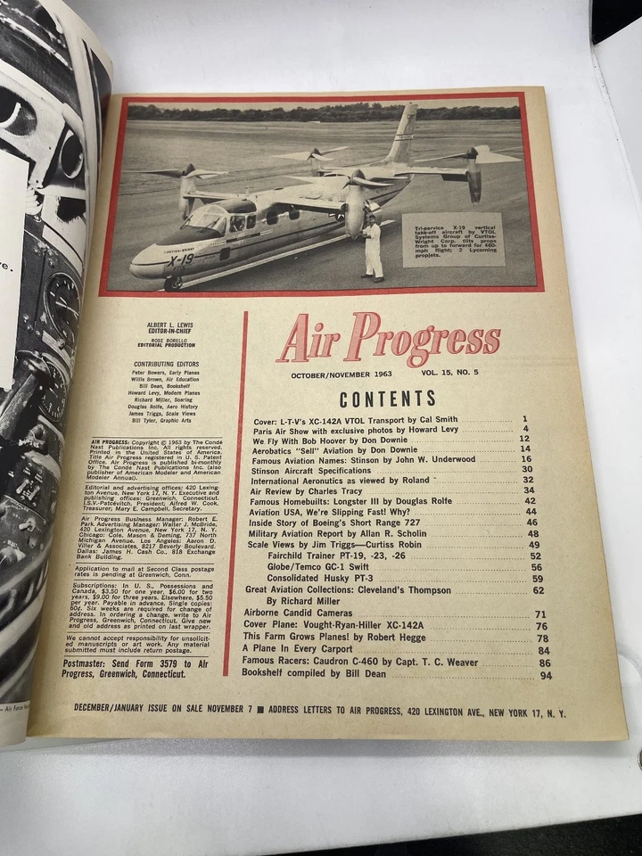 Air Progress Magazine October-November 1963 Vol 15 No 5 Aviation USA Conde Nast Foto 2 de 3