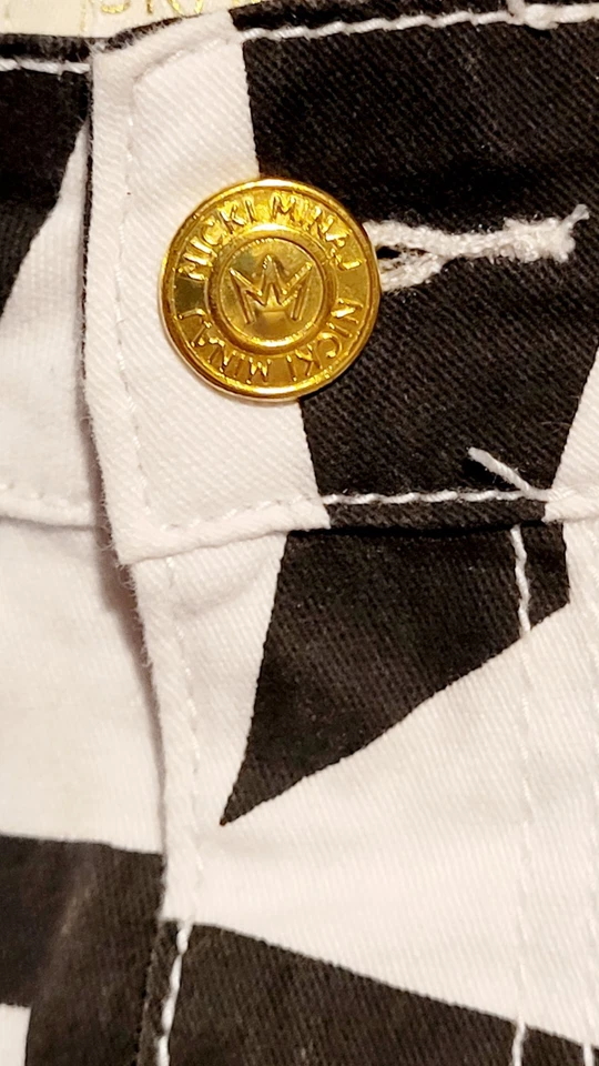 Pantalones Cortos Nicki Minaj Corte Juniors Talla 15/16 Negro Blanco Elastizados tiro Alto Foto 4 de 4