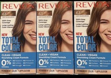 3 REVLON Permanent Total Color  63   LIGHT GOLDEN BROWN   Vegan Gray Coverage