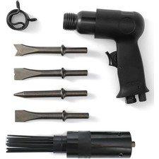 Pneumatic Needle Scaler 19 Needles and Air Hammer Pistol 4 Chisels 2 in 1