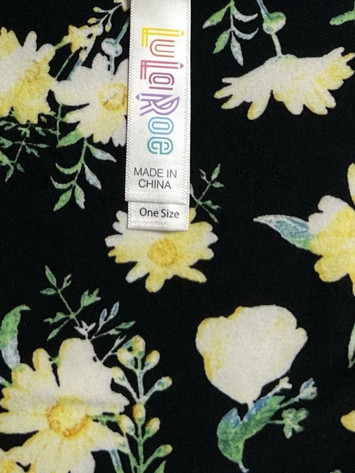 LuLaRoe Leggings OS One Size FALL Autumn Floral Colorful DANDELION Daisy Stretch - Image 4 of 4