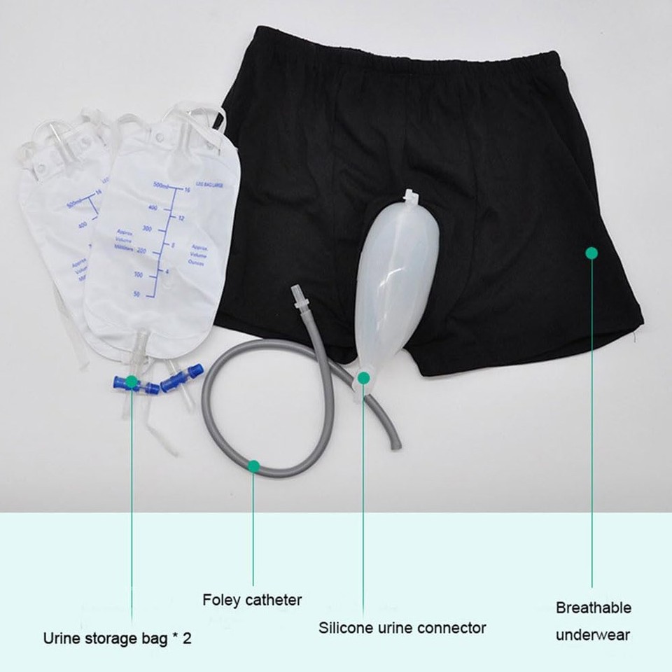 Wearable Incontinence Sensor Male Wearable Incontinence Pants Silicone Urine Funnel Collector Urinal ...