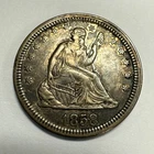 1858 Seated Liberty Quarter XF - AU