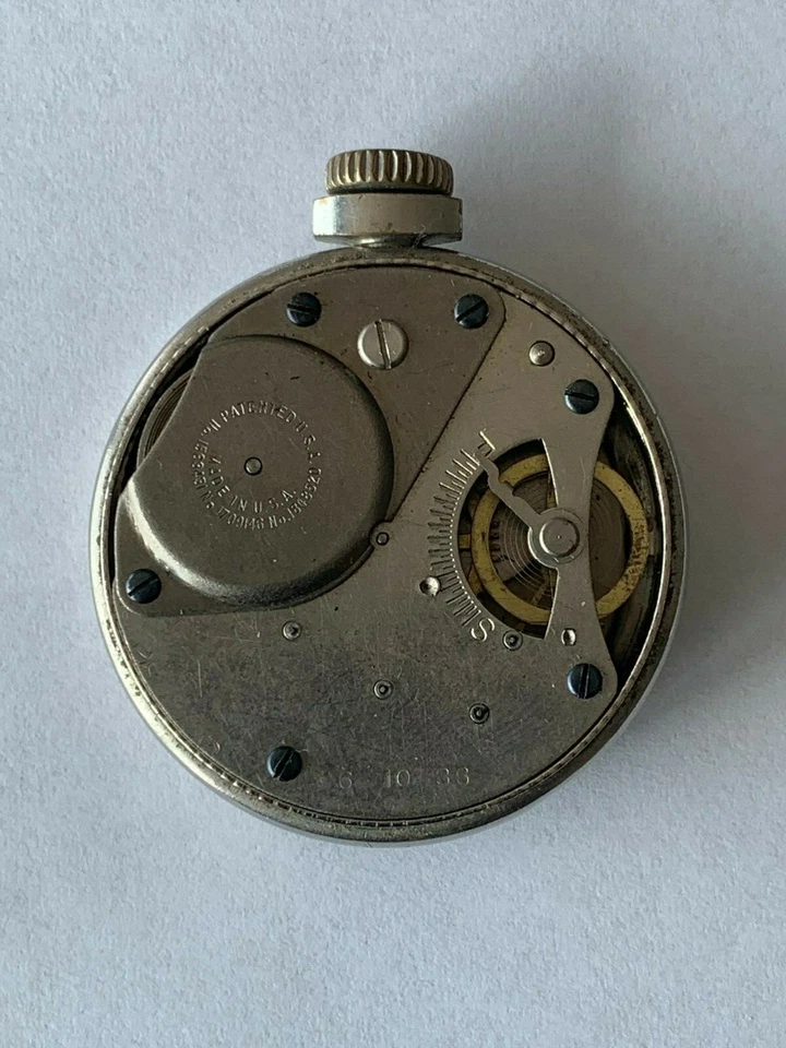 177. MERIT,  HTU Halbsavonette mit Roskopf-Hemmung, made in USA, läuft, works - Bild 3 von 4