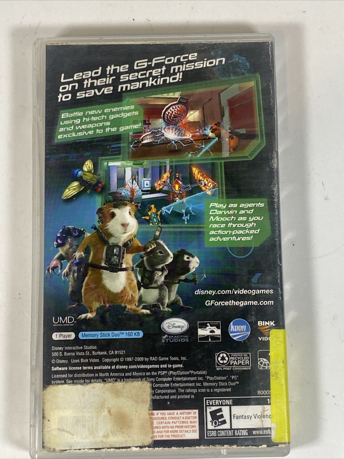  G-Force Sony PSP 2009 GameVideo Game Complete W/ Manual  Disney's G Force