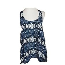 Show Me Your MuMu womens summer tribal print racerback loose tank top size XS