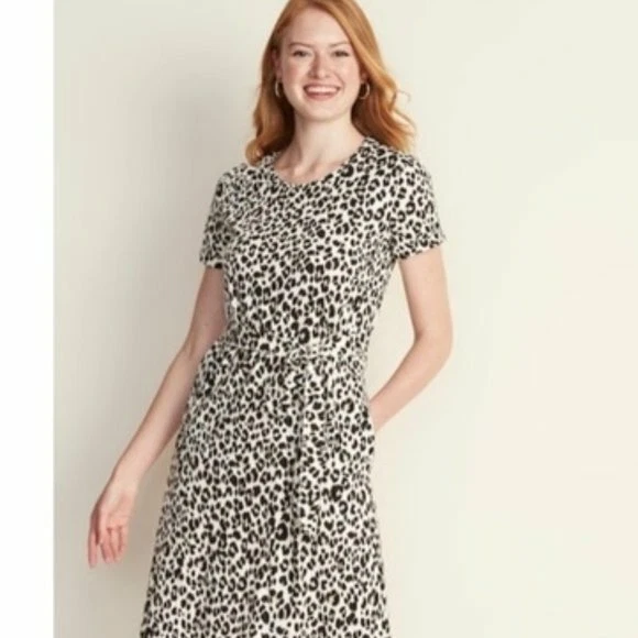 Navy leopard print dress cheap
