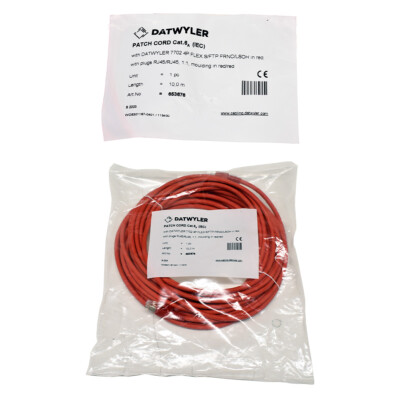 Dätwyler 10m 653676 Copper Patch Cord RJ-45 Cat.6A IEC red NEW NEU