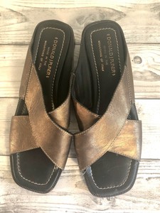 bronze slide sandals