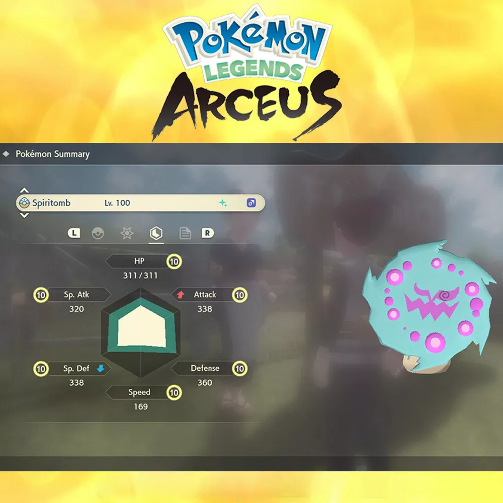 SHINY SPIRITOMB Max Effort Levels Stats - Pokemon Legends Arceus 