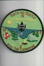 2012 Springwater Ranch Back-to-Basis Fall Camporee patch