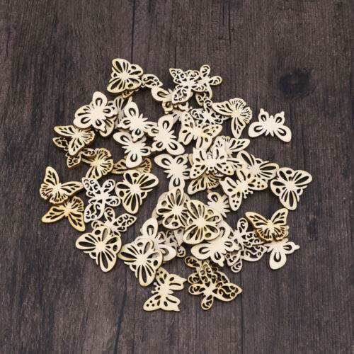 100pcs Wood Cutouts Shapes Crafts Sewing Scrapbooking Buttons - 第 1/11 張圖片