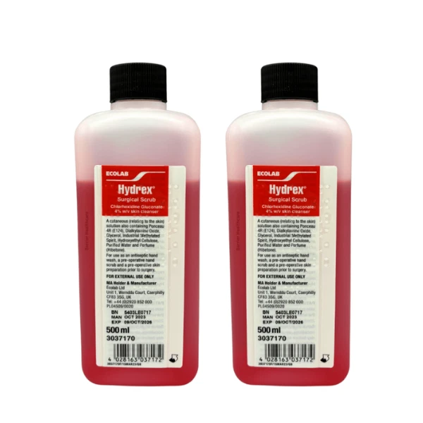 ECOLAB 2x Hydrex Surgical Scrub - 500ml - 4% Hibiscrub Alternative