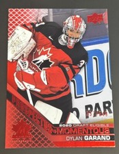 2022 Team Canada Juniors Prospectus Momentous Electric Red /549 Dylan Garand 