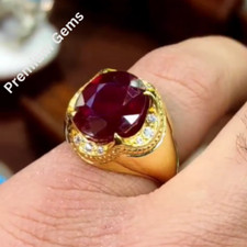 African Ruby, Natural Ruby Silver Ring, Ruby Gemstone Ring Sterling Silver 925
