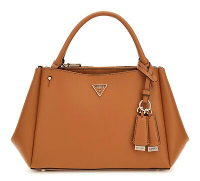 GUESS Nastra Multi Comp Satchel Handtasche Umhängetasche Caramel hellbraun Neu