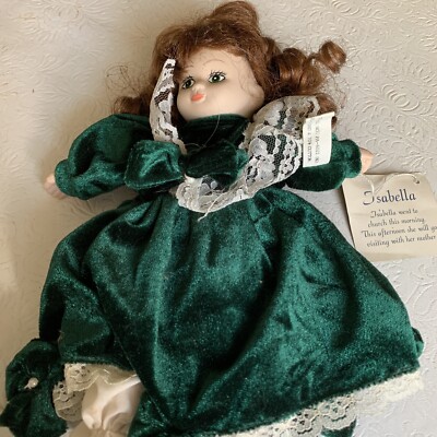 Classic Treasures Isabella Porcelain Doll in Green Dress | eBay