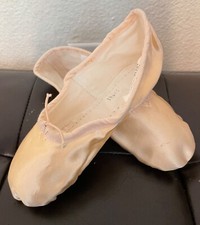 SANSHA Girls BALLET FLATS Peach Satin US SZ 1