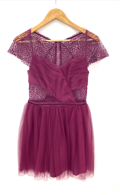 ASOS Burgundy Purple Cutout Lace & Tulle Party Cocktail Mini Dress Size 6  NWT | eBay