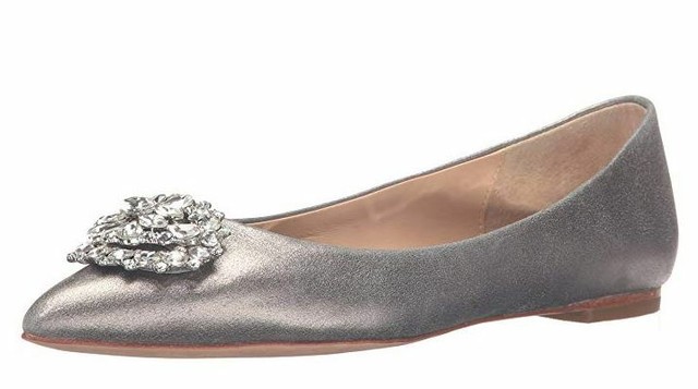 badgley mischka embellished flats