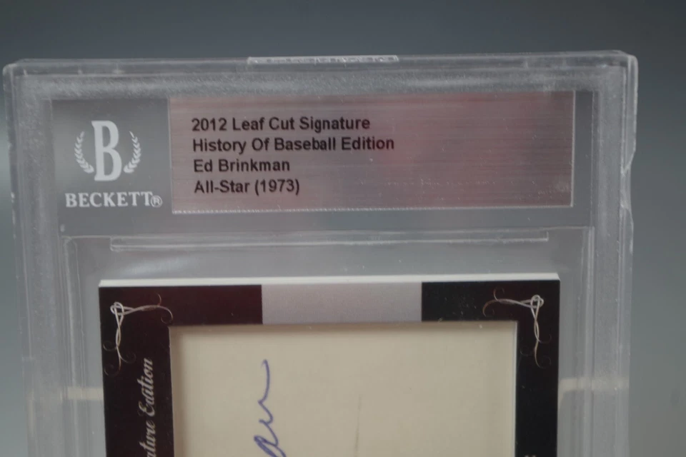 ED BRINKMAN 2012 LEAF HISTORY OF BASEBALL 1961 WASHINGTON BECKETT AUTO GRADED - Image 2 of 3