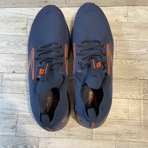 Brooks Levitate StealthFit 5 Support Running Shoes Navy Blue Orange Mens Size 14 - 第 4/11 張圖片