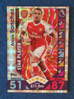 Match Attax Trading Card - 2016/17 - Alexis Sanchez - Arsenal