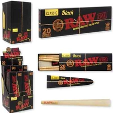 😎 1 PACK RAW BLACK CLASSIC PRE-ROLLED CONES💚KING SIZE🧡20 CONES / PACK