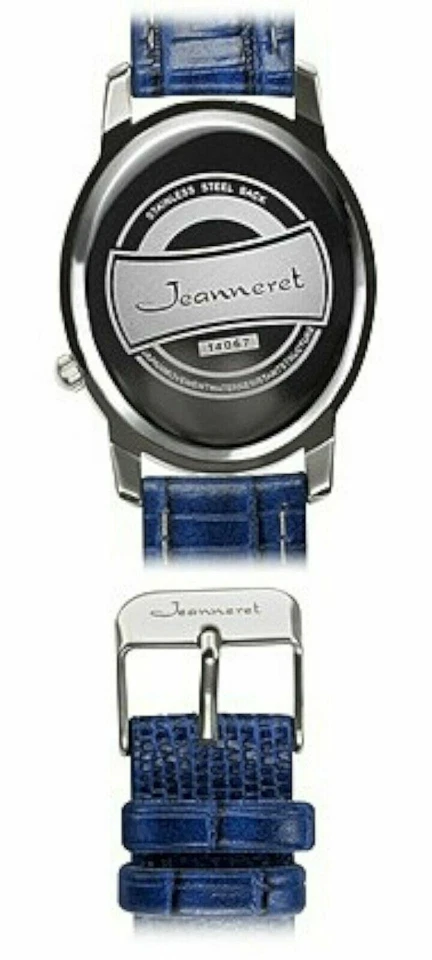 NEW Jeanneret 14067 Womens Nightingale Blue Textured Vegan Leather MOP Watch 30m - Image 3 of 3