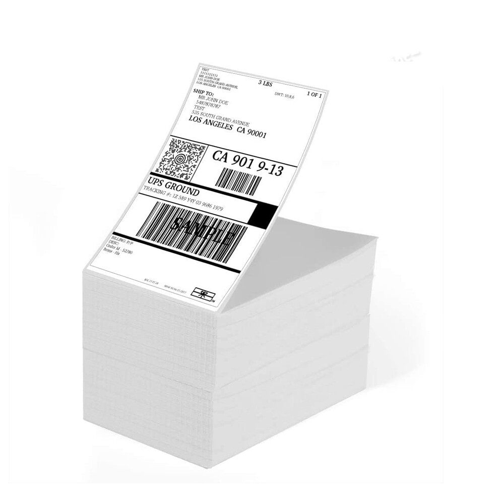 1000 4x6 Fanfold Direct Thermal Shipping Labels - Compatible With Zebra & Rollo Printers