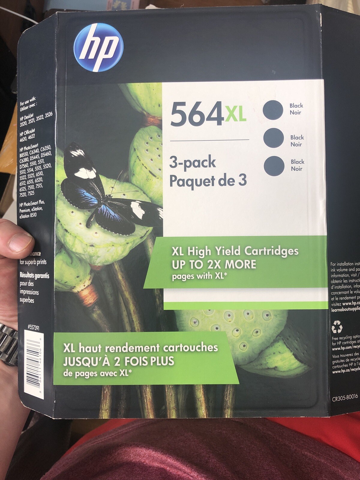 GENUINE NEW HP 564XL 3 Pack High Capacity Black Ink Cartridges EXP Mar/2019