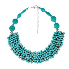 Elegant Cascade Blossoms Turquoise Handmade Necklace