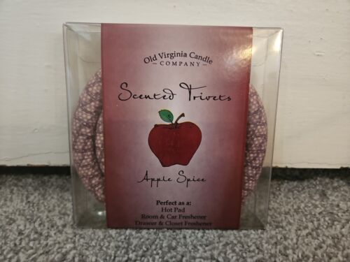 De colección Nuevo de Lote Antiguo Perfumado Apple Spice Trivet Tela Redonda Enrollado Casa Núcleo Años 80