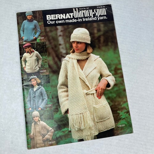 Bernat Blarney Spun Irish Style Knitting Book #227 VGUC Vintage 15 Design Sets