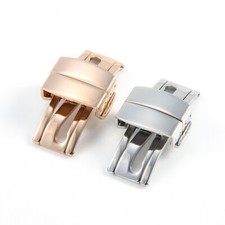 Premium Stainless Steel Butterfly Clasp Folding Buckle 18mm Fits Patek Philippe