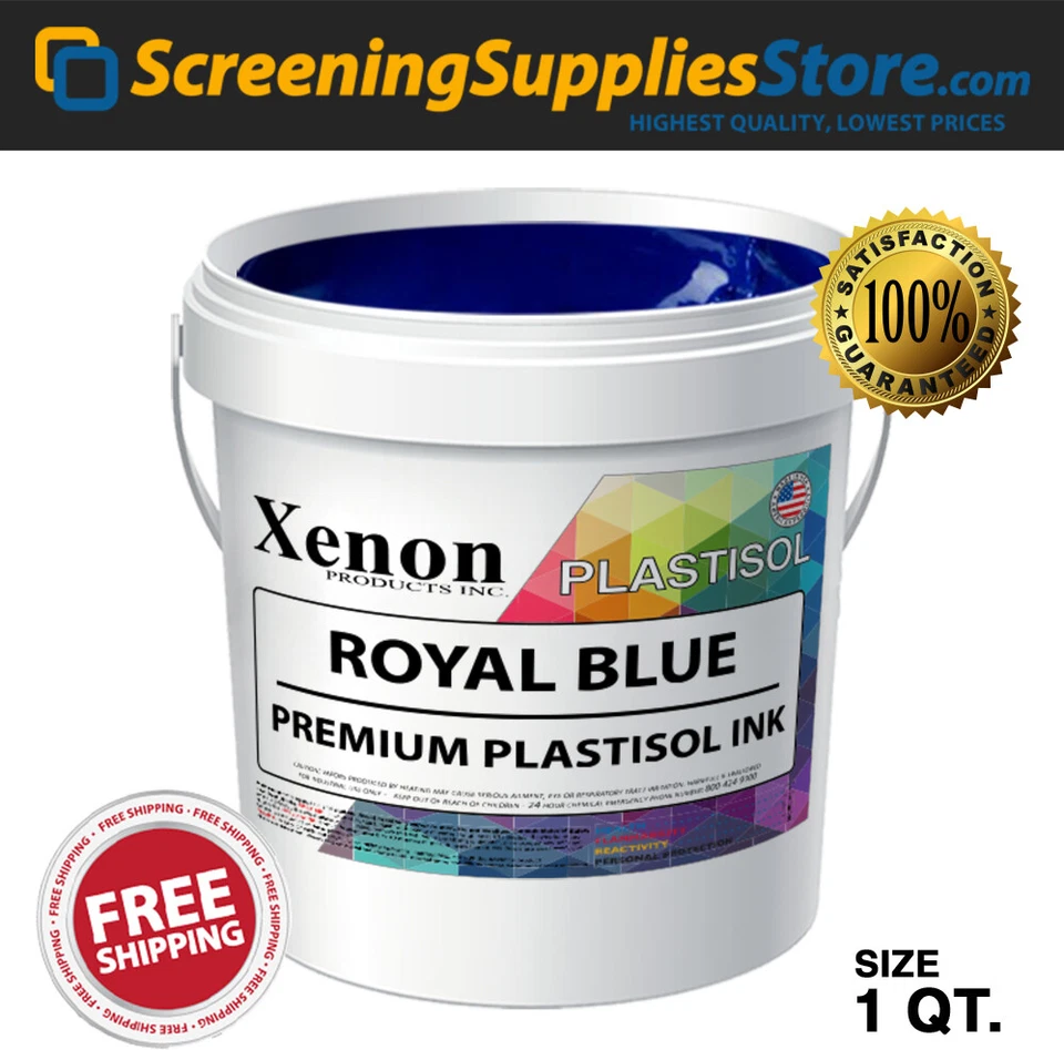 XENON SCREENINGSUPPLIESSTORE Xenon® - Royal Blue Plastisol Ink for Screen Printing - 1 Quart - 32oz