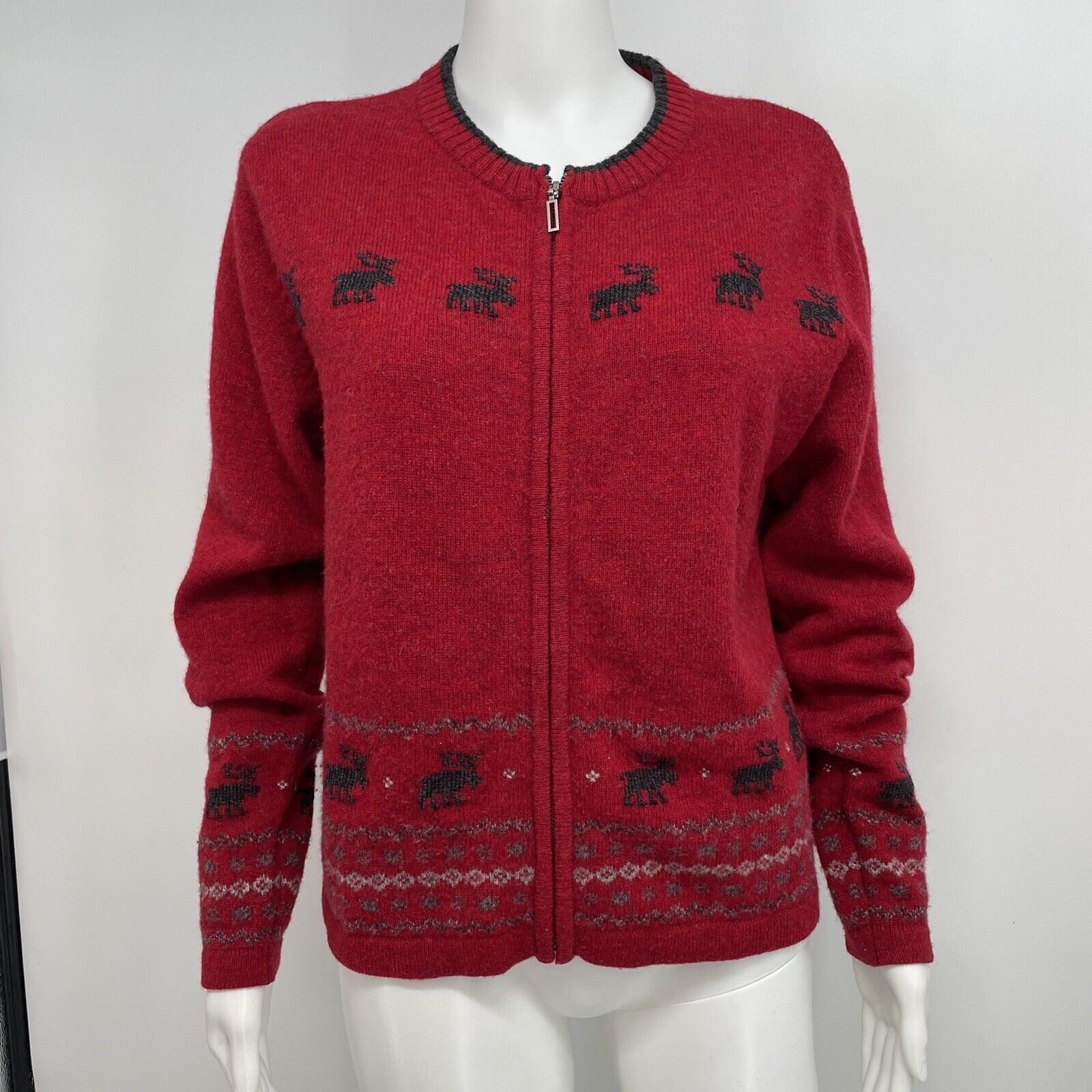 Vintage Woolrich Sweater Cardigan Women’s S Red N… - image 1