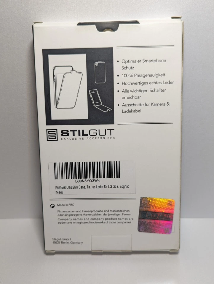 (002) Estuche StilGut UltraDelgado, Estuche de Cuero Hecho a Mano de Lujo para LG G3 S Foto 2 de 4