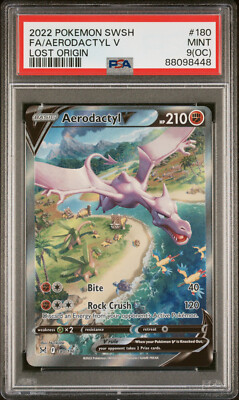 PSA9 ポケモンカード 2022 2022 POKEMON LOST ORIGIN AERODACTYL V #180 ULTRA RARE PSA 9 MINT