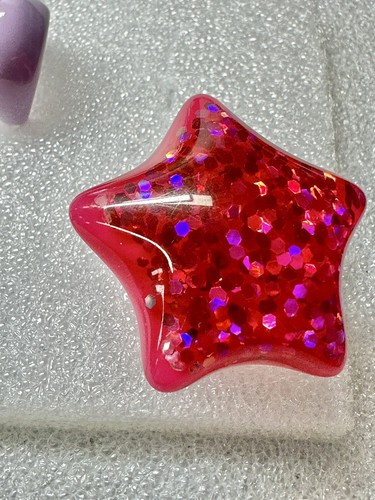 5 Early Plastic To MOD rings Purple Pink Cream Rhinestone - Picture 6 of 7