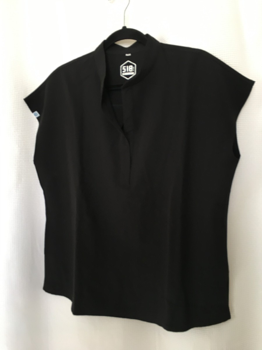 Uniforms World Women's Scrub Top Size Medium 518 GTK Black New