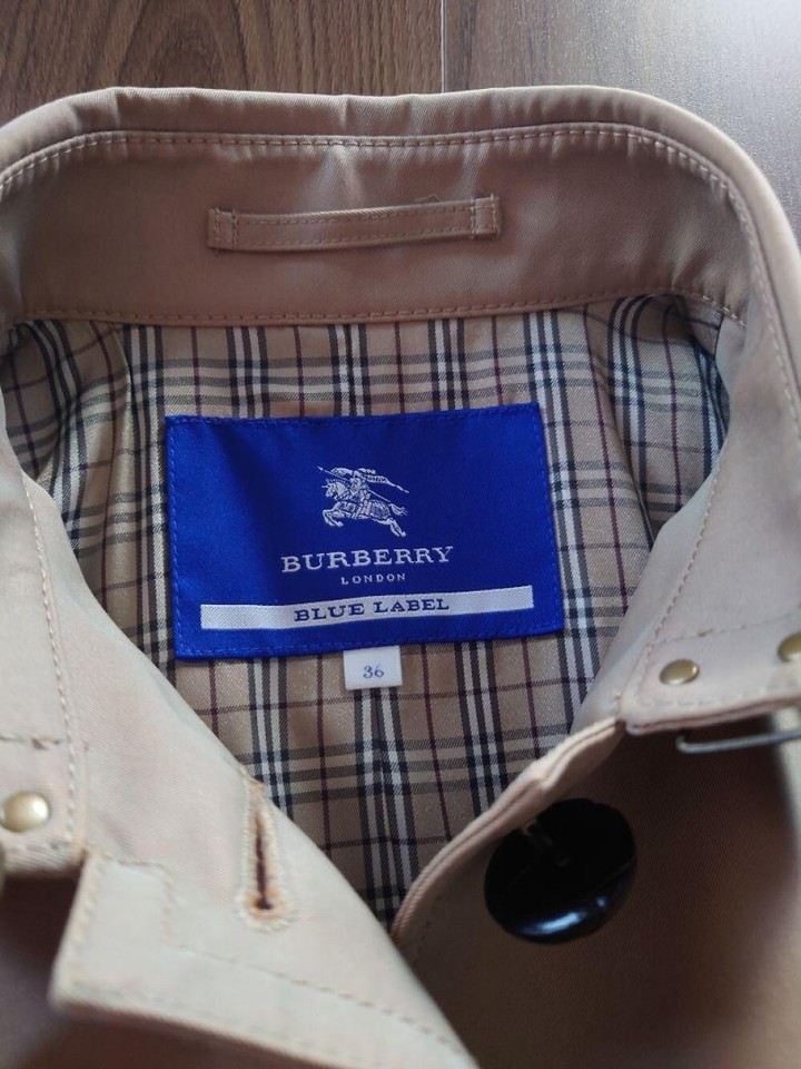 Burberry London Trench Coat From Japan Nova Check Women's 36 Cotton