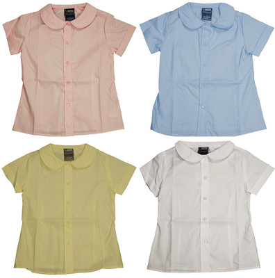 French Toast School Uniform Girls Plus Button Down Short Sleeve Peter Pan Blouse