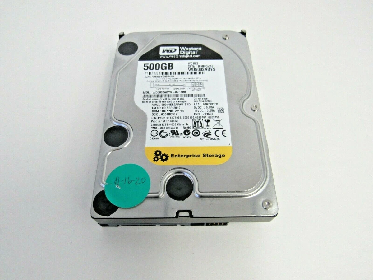 Western Digital WD5002ABYS-02B1B0 500GB 7200RPM SATA-2 16MB Cache 3.5