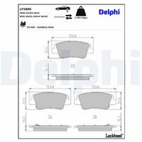 Delphi Bremsbelagsatz, Scheibenbremse LP3880